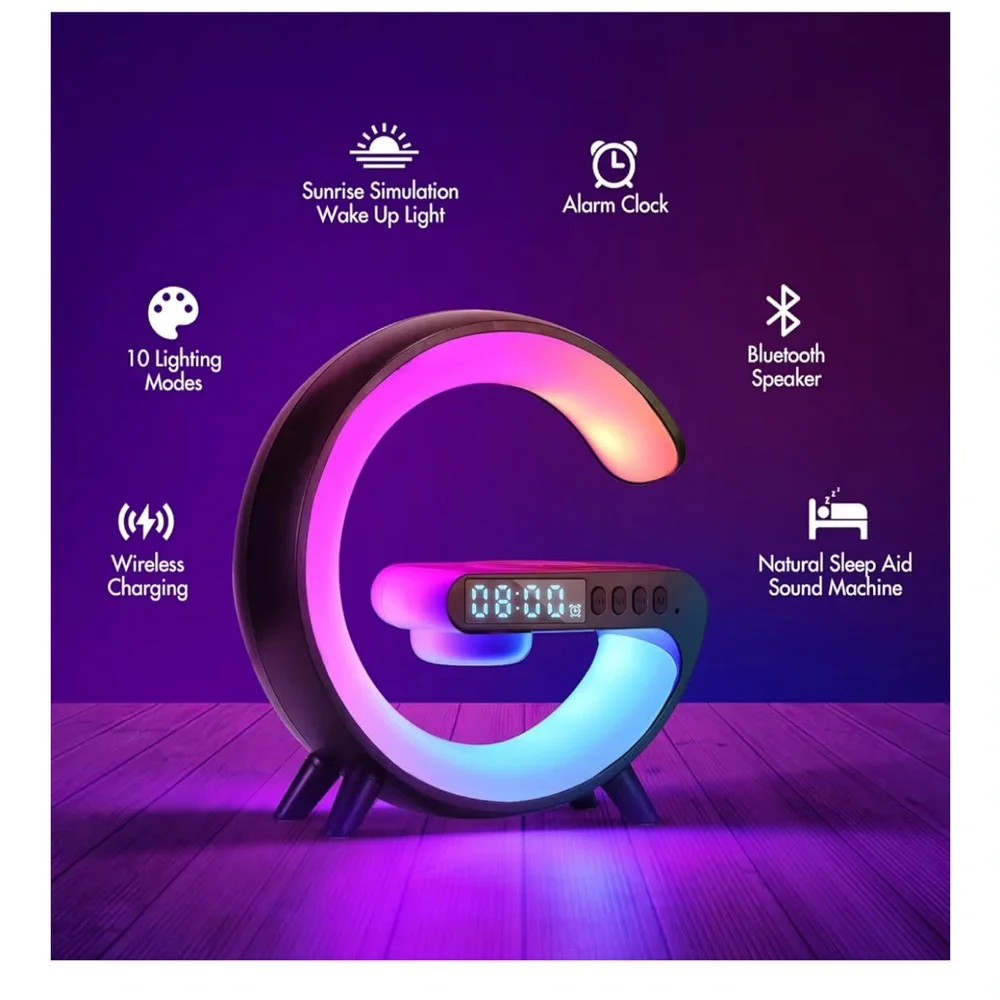 ⏰LED Table lamp Clock /Speaker Phone Charger - Picture 3 of 7